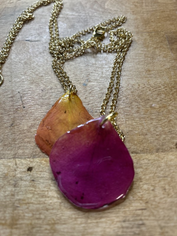 Dried Rose Petal Necklace
